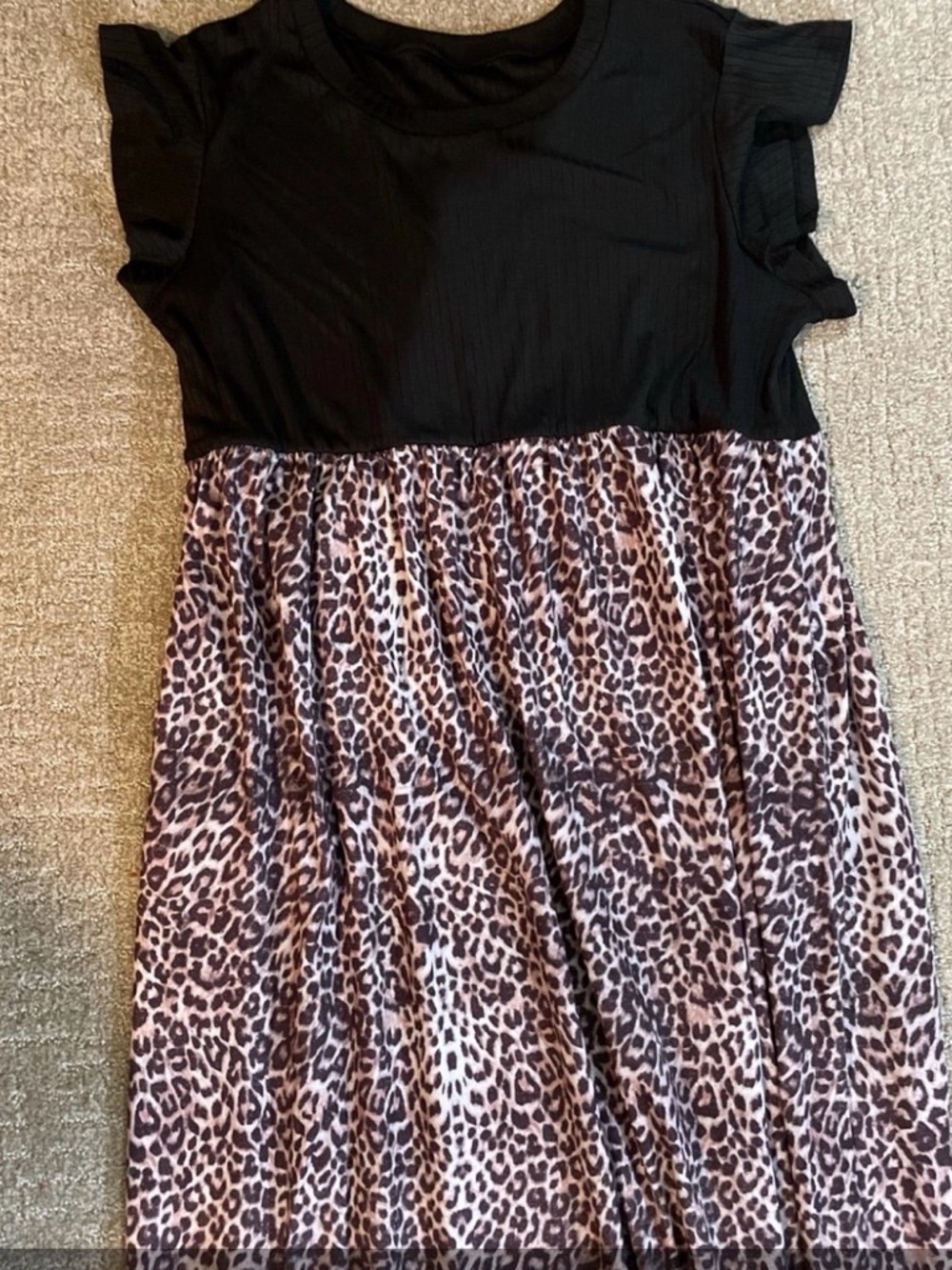 Women’s  Black and Leopard Maxi Dress